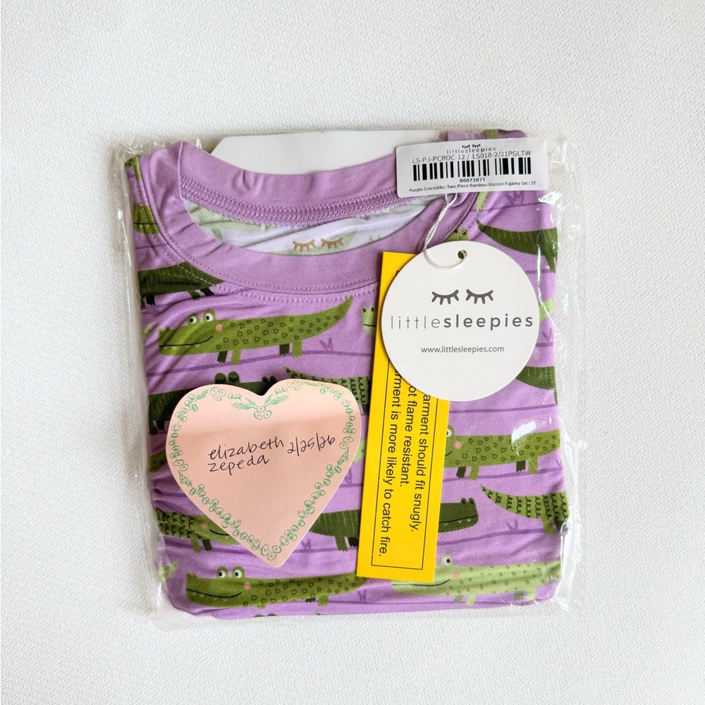 Little Sleepies purple crocs long sleeve set
